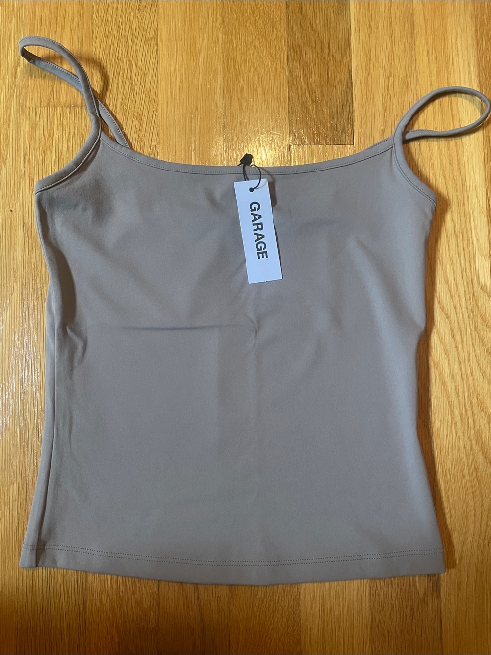 NWT New with Tags GARAGE Women’s Sleek Scoop Cami Top Toasted Taupe